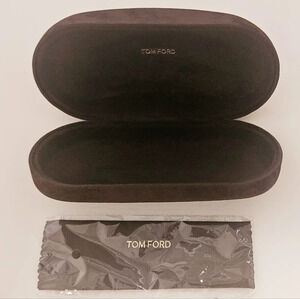 Tom ford sunglasses case brown seude case with microfiber cleaning cloth